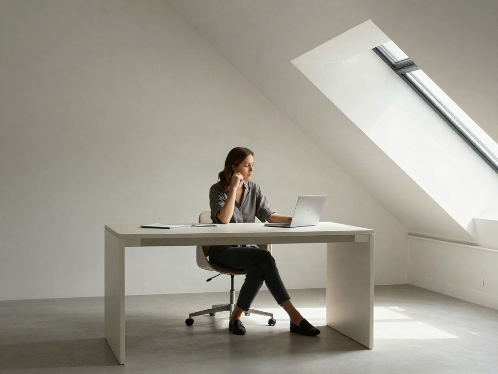 Arbeitszimmer mit Dachschräge