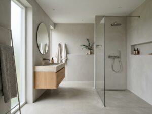 Badezimmer ohne Fliesen
