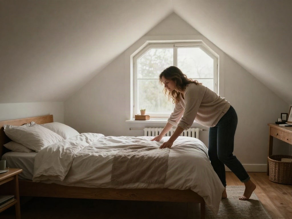 Schlafzimmer mit Dachschräge