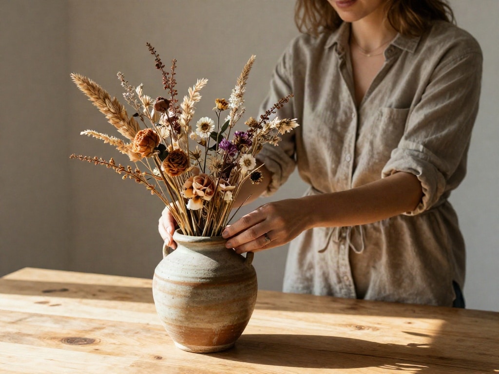 Deko mit Trockenblumen