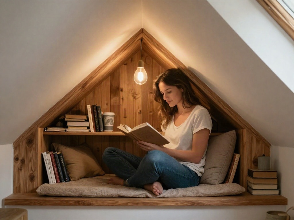 Wohnzimmer mit Dachschräge